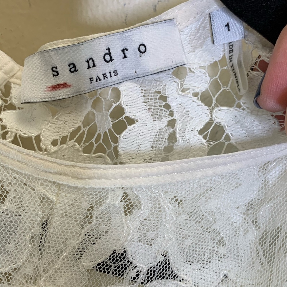 Sandro‎ Paris Riva Fringe Trim Lace Mini Dress - Picture 7 of 9